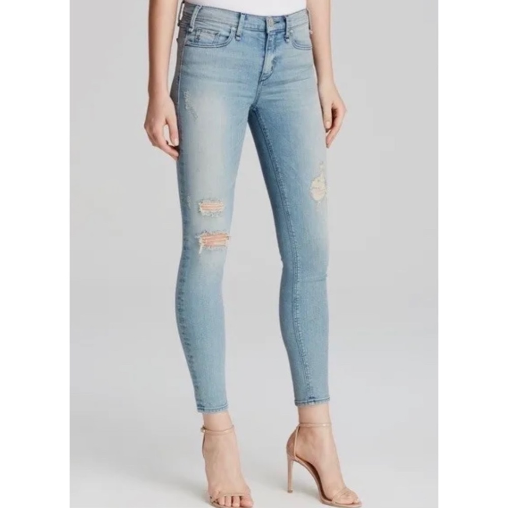McGuire | Newton Skinny Como Light Wash Manufactured Distressed Thrashed Jeans